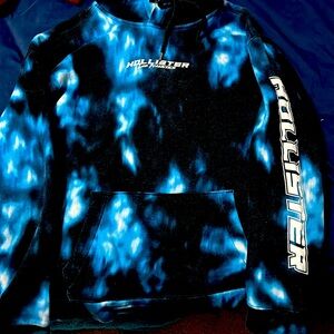 XL, Hollister,  Black and Blue Tye dye Hoodie